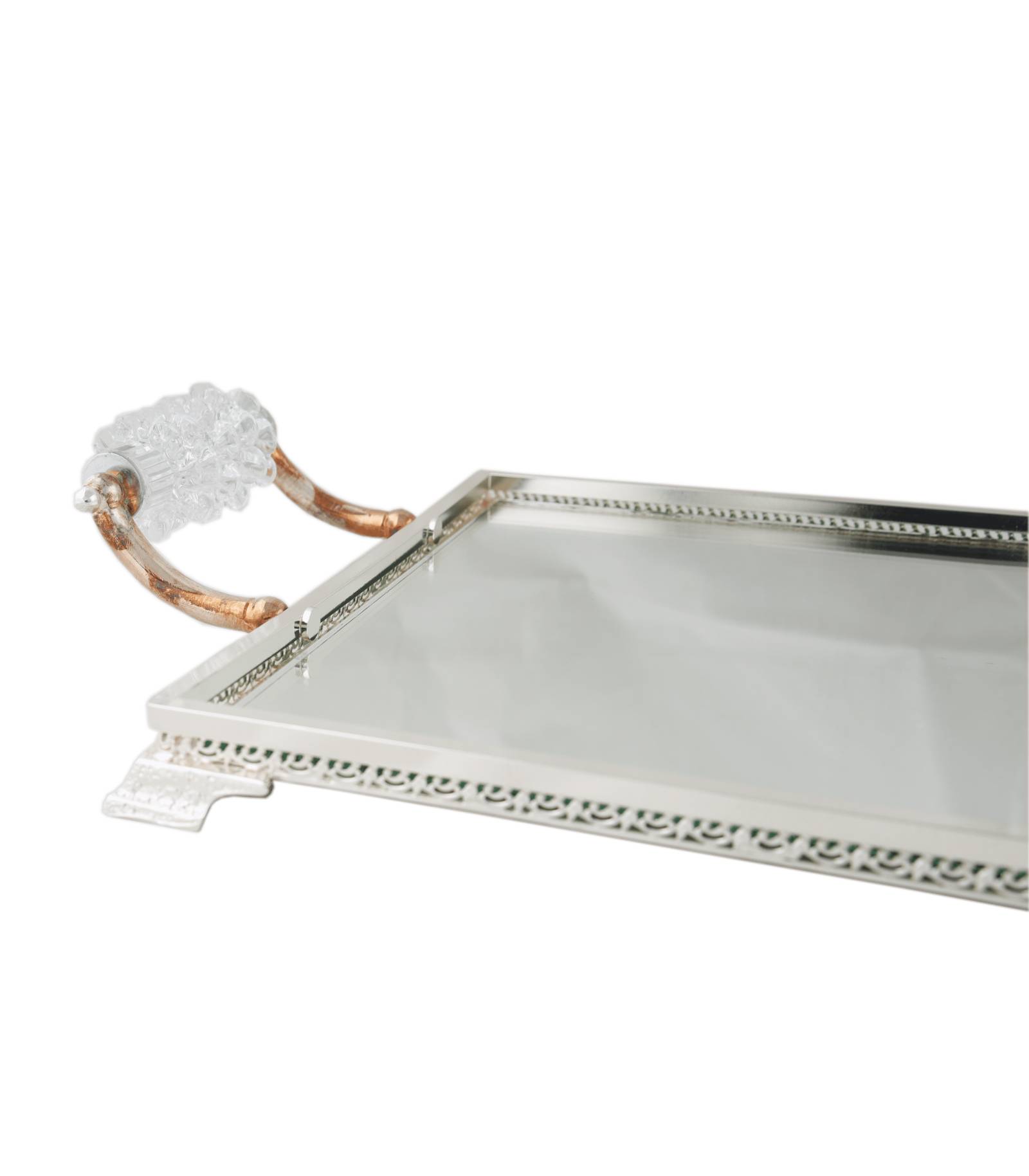 CHISELED BORDER TRAY WITH HANDLE RO