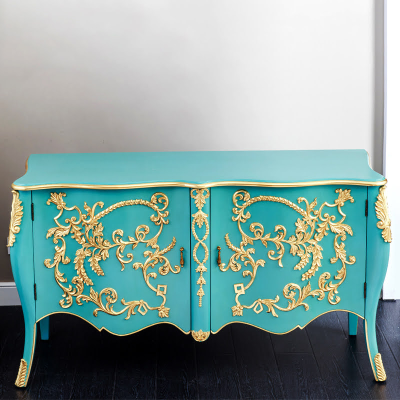 Hand-Painted wooden console 