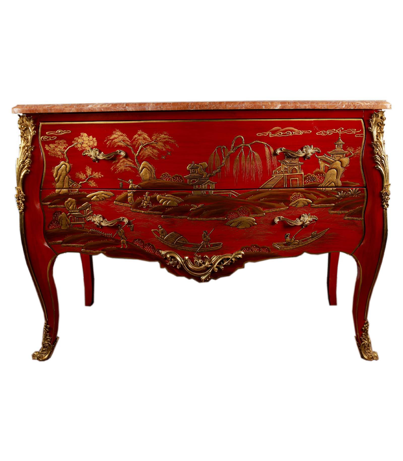 Brass/Wood console
