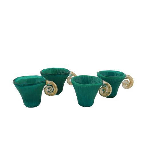 SET6 TEA CUP MALAKITE COLOR WITH HAN